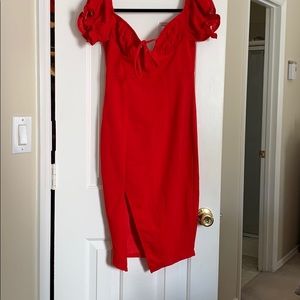 Red off the shoulder Hello Molly cocktail dress